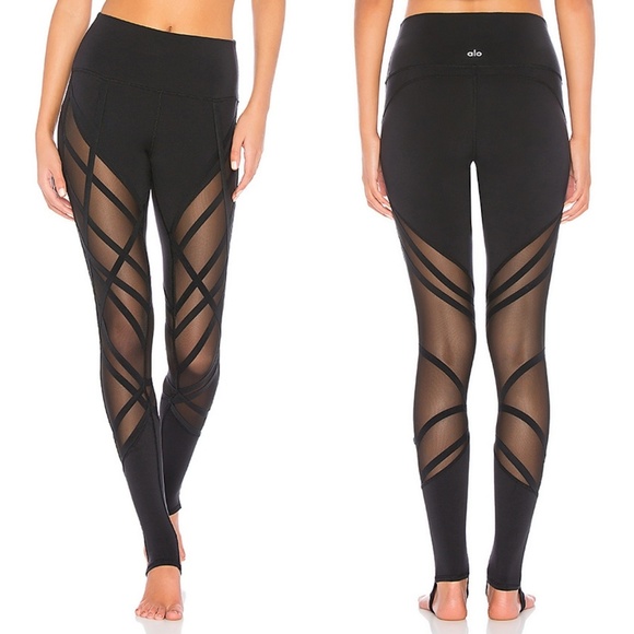 ALO Yoga Pants - ALO Yoga High Waisted Black Wrapped Leggings